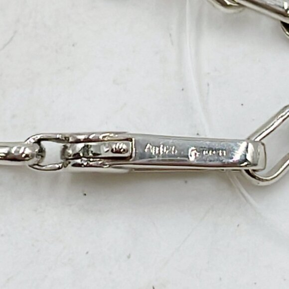 Gucci interlocking Silver 925 GG Charm Bracelet square link Chain - Picture 5 of 6